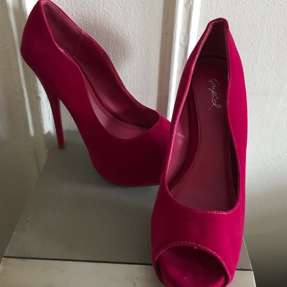 Qupid Neon Pink Stiletto Heels